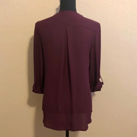 G by Guess Zip Front Dress Shirt with gold accents. Size: M - Picture 5 of 8